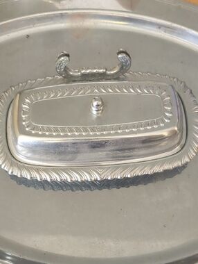 Silver Plated Butter Dish With Lid - Classic Decorative Serveware